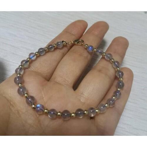 Labradorite moonstone Bracelet Gemstones Natural Stones 14K Gold Filled Beads Clasp For Elegant Women Classic Jewelry Gift