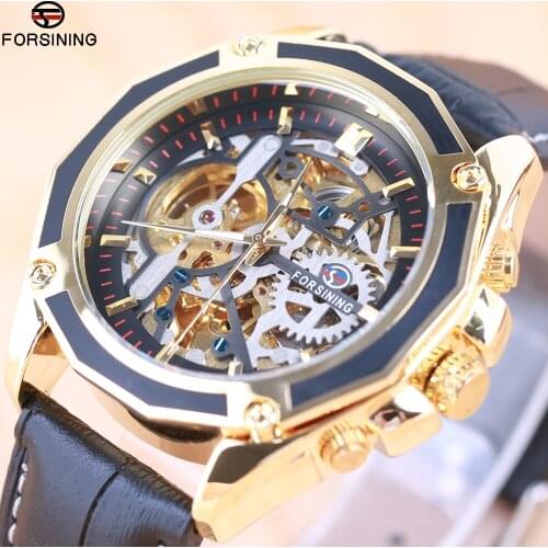 Forsining Luxury Open Work Series Transparent Case Self-Winding Watches Automatic Man Clock Skeleton Watches Top Brand Luxury