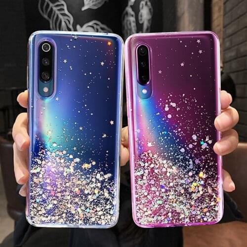Case For Xiaomi Mi 9 8 SE Lite Cases Luxury Glitter Bling Soft Silicone TPU Phone Cover For Xiaomi Mi 9 Lite Mi9 Mi8 Star Covers