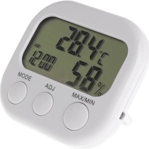 Digital LCD Thermometer Humidity Meter Hygrometer Max Min Air Temperature Clock