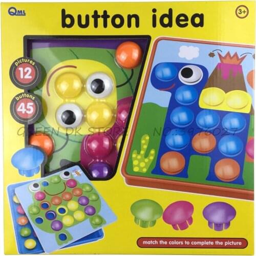 Childrens educational toys Creative Mosaic Mushroom Nail Kit Art Kids 3D Puzzles Toys gift For baby Children funny toys gifts