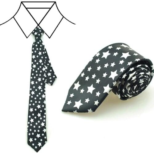 White Star Black Necktie Ties For Men Woven Classic Mens tie skinny Party Classic Business Casual Formal Wedding Cravat Gift