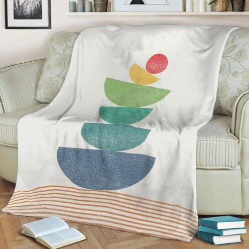 Geometric Art Circle 896 3D Printed Velvet Plush Throw Fleece Blanket Bedspread Sherpa Blanket Home Decora