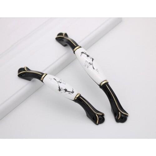 Classical Ceramic Handle Cabinet Knob and Pull European Vintage Flower Cupboard Handle Kitchen Closet Door Handle Lucky Pattern