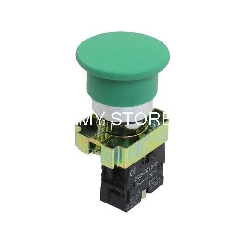 ZB2-BC31 NO Normally Open Green Sign Mushroom Momentary Push Button Switch