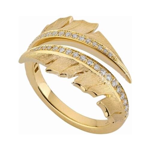 Butterfly wing zircon-encrusted female vintage European and American retro simple opening adjustable ring ring