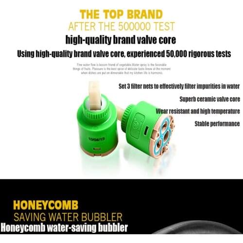 304 stainless steel kitchen faucet hot and cold water double trough rotating kitchen faucet ceramic valve core faucet