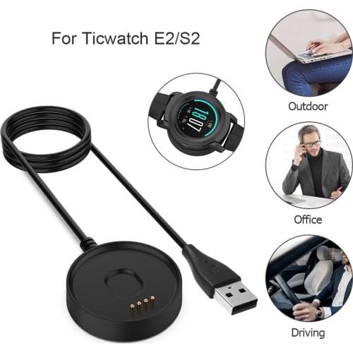 2021 100cm Charger Magnetic USB Watch Fast Bracelet Charger Cradle Charging Dock Cable for Ticwatch E2/S2 Smart Watch