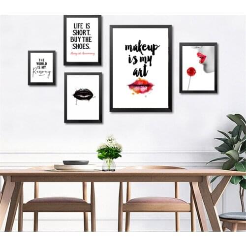 Makeup Is My Art Poster Canvas Painting Eyelash Wall Print Makeup Lip Home Nordic Art Canvas Photo frame Decor