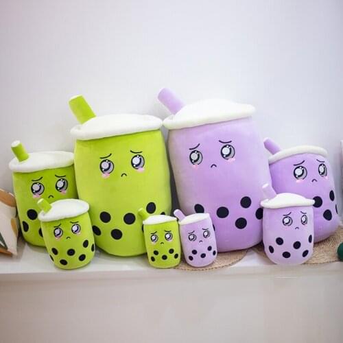 25-70cm Cute Bubble Tea Cup Shaped Plush Toys Sofa Decor Stuffed Cushion Food Doll Soft Baby Pillow for Girls Kids Birthday Gift