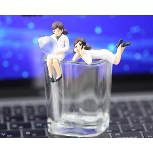 Mini pvc figure cup toy Check eyesight model 2pcs/set