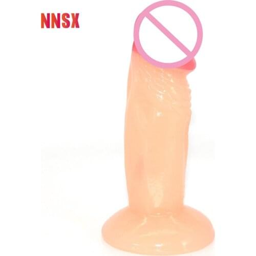 NNSX Tiny Dildo For Sex Beginners Soft Small Size Adult Toy Jelly Sexy Products Female Masturbation With Suction Cap Sex Product