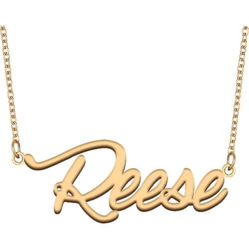 Reese Name Necklace for Women Stainless Steel Jewelry 18k Gold Plated Nameplate Pendant Femme Mother Girlfriend Gift