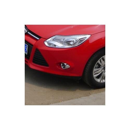 2pcs ABS for Ford FOCUS 2012 year Front fog lamp shade Fog lamps decorative frame Plating sticker
