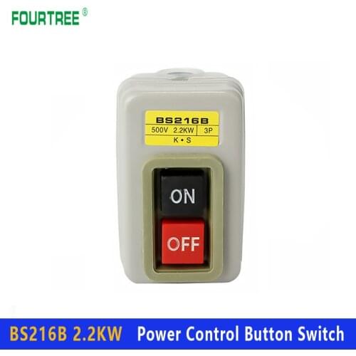 BS216B 2.2KW Power Control Button Switch Industrial Household Three-Phase Motor Start Button Press Switch 15A