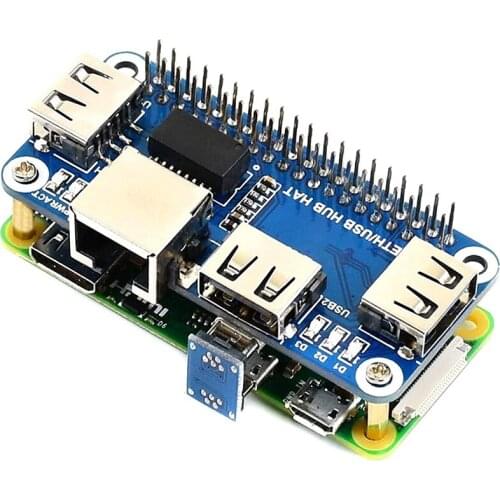 For Raspberry Pi 4 Expansion Board Ethernet/USB Hub HAT 5V, with 1 RJ45 10/100M Ethernet Port and 3 USB Ports