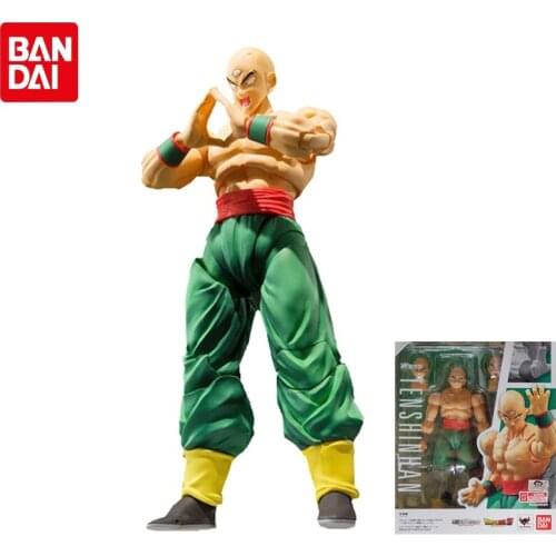 Bandai Genuine SHF Limited Dragon Ball Supe Z TEN SHINHAN Joints Movable Model Dolls Action Figure Hand-Made Toys Gifts