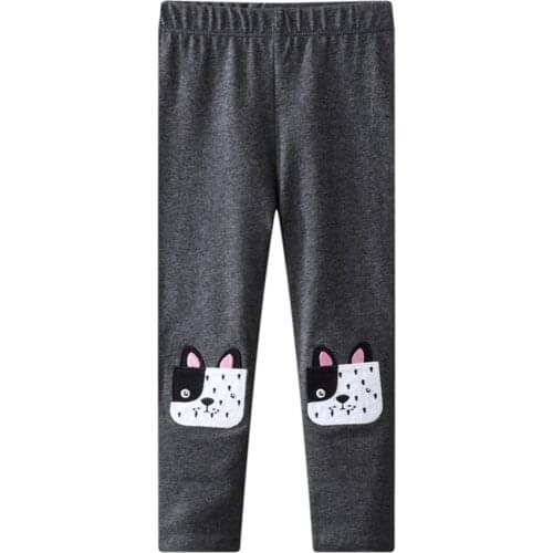 Jumping meters New Baby Autumn Spring Girls Legging Pants with Animals Applique Kids Girl Skinny Pants
