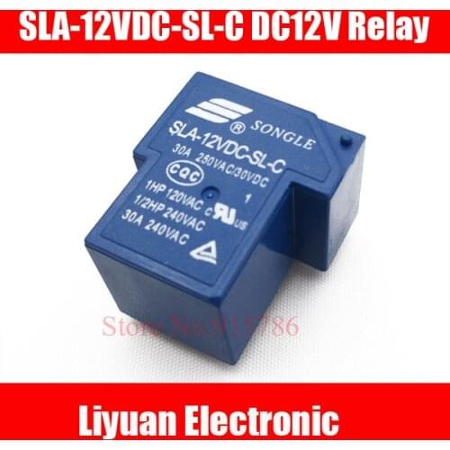 1pcs/lot DC12V Relay Module SLA-12VDC-SL-C DC12V Coil SPDT 6Pin PCB General Purpose Power Relay 30A T90 New Original