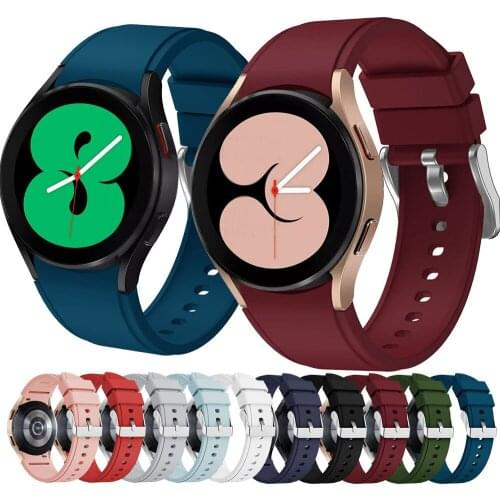 20mm WatchBand Silicone Strap For Samsung Galaxy Watch 4 44MM / Samsung Galaxy 4 Classic 46mm Original Smart Wristband Bracelet