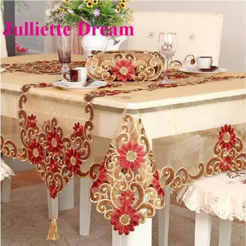 Super ablecloth European style Embroidered table cloth Flower elegant tablecloths dining table/tea table carbinet cover wedding