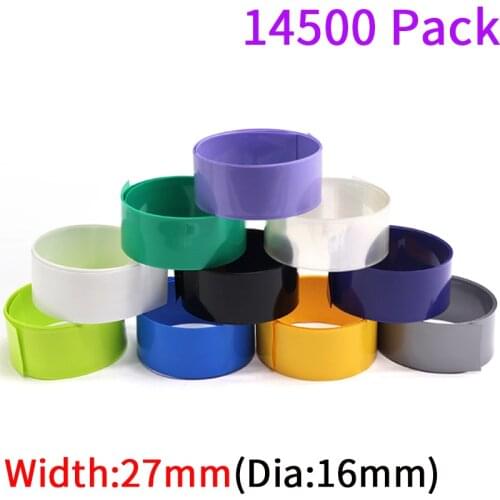 Width 27mm PVC Heat Shrink Tube Dia 16mm Lithium Battery 14500 Pack Insulated Film Wrap Protection Case Pack Wire Cable Sleeve