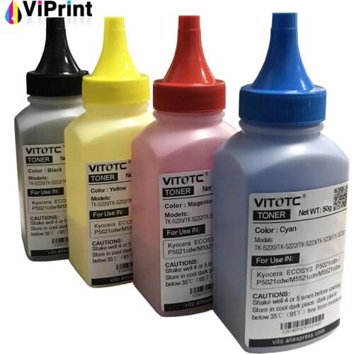 4PCS TK-5220 TK-5230 TK-5232 Color Toner Powder For Kyocera ECOSYS P5021cdn P5021cdw M5521cdn M5521cdw 5021 5026 M5521 M5526