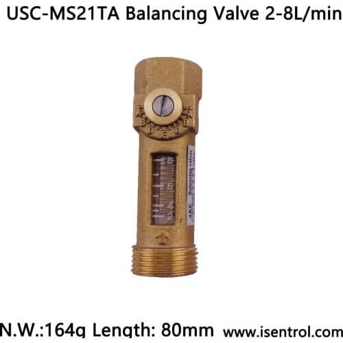 USC-MS21TA Direct Reading Flow Meter (Flowmeter) Copper Material G3/4" Male and G1/2" Female