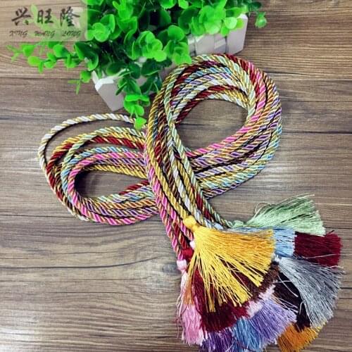 XWL 10Pcs/Lot 130cm Long Curtain Hanging Tassel Fringes Ropes Tieback Buckle Hook Curtain Accessories Belt Gifts Packaging Tapes