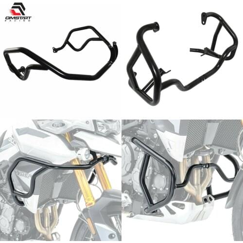QMSTART Racing Upper / Lower Engine Guard Crash Bar Tank Bumper Fairing Protector For Tiger 900 Rally GT Pro Low 2019 2020 2021