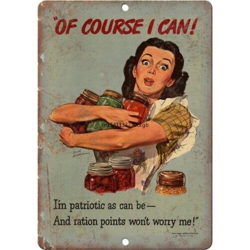 World War Food Ration Tin Sign art wall decoration,vintage aluminum retro metal sign
