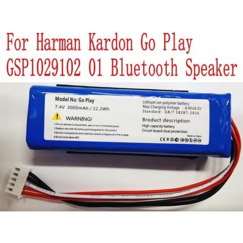 100% Brand new High quality 3000mAh/22.2Wh Go play Battery For Harman Kardon Go Play GSP1029102 01 Bluetooth Speaker