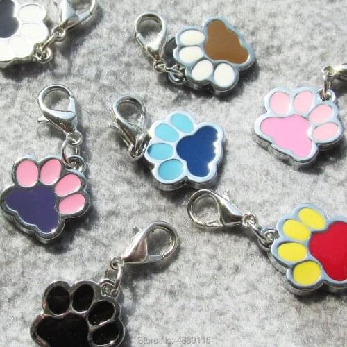100pcs/lot Zinc Alloy Blank Dog Tags Small Paw Pet Cat Dog ID Tags Suitable for Laser/Diamond Engraving