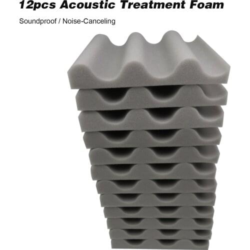 12pcs Acoustic Treatment Foam Waves Acoustic Foam Panels Soundproof Noise-Canceling Foam Board Studio Setup Interior 30*30*5cm