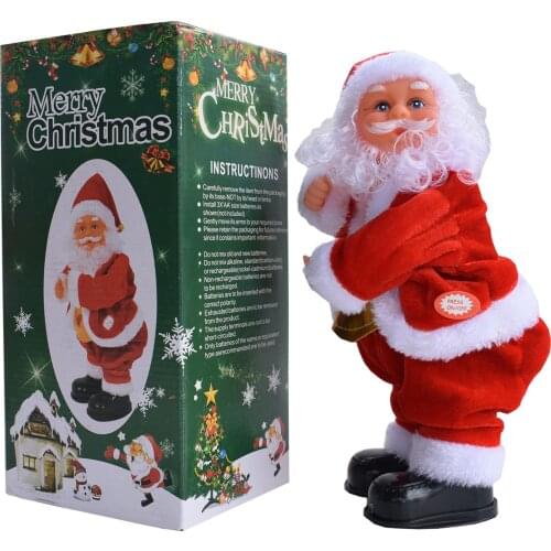 12 In Trembling Electric Music Santa Merry Christmas Decorations for Home Decor Happy New Year 2021 Christmas Ornaments Navidad