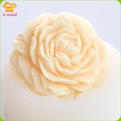 3D Peony Flower Soap Moulds Food Grade Mousse Molds Ice Cream Mould Candle Aroma Gypsum Silicone Mold