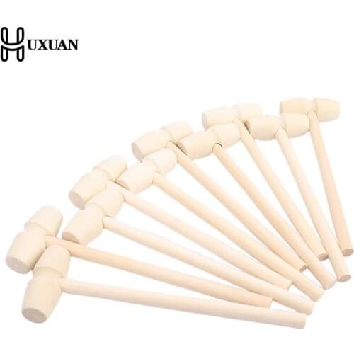 5/10Pcs MINI Wooden Hammer Mallet 140x43x19mm Crab Lobster Seafood Crackers Kids Toys Funny
