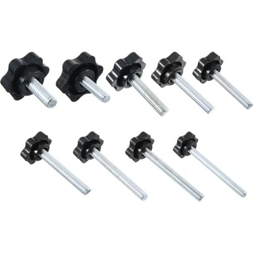 5Pcs 10-60mm Plum Head Screws Star Shape Knurled Thumb Tighten Screw Clamping Grip Knob Screws
