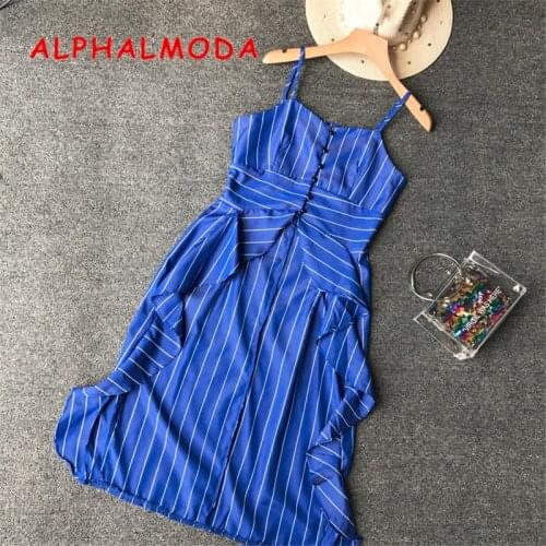 ALPHALMODA Women's Striped Shirts