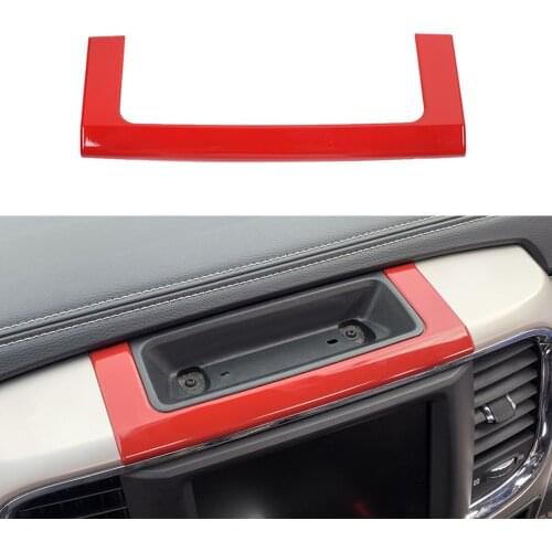 Car ABS Plastic Red Center Console Storage Box Cover Trim Frame Fit for Dodge Ram 1500 2010 2011 2012 2013 2014 2015 2016 2017