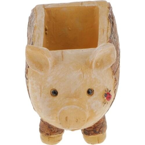 Ladybug Piggy Stump Flower Sedum Succulent Pot Planter Bonsai Box Plant Bed