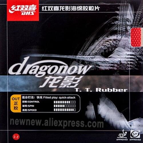 DHS Dragonow (Quick Attack) Short Pips-Out Table Tennis (PingPong) Rubber With Sponge