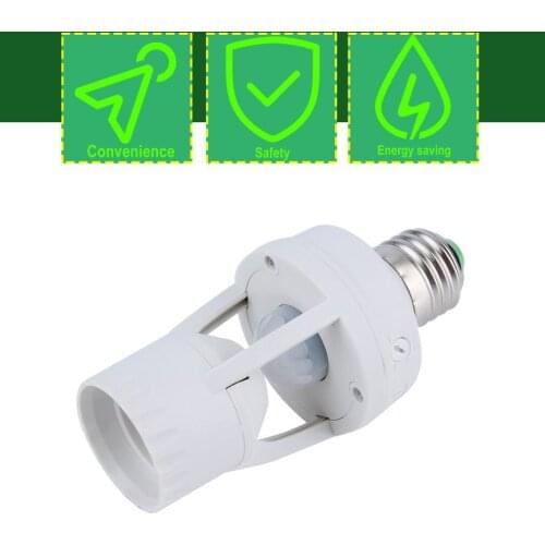 E27 Plug 360 Degree PIR Induction Motion Sensor Infrared Motion Detection Sensor Light Bulb Socket Switch Base Holder AC110-220V
