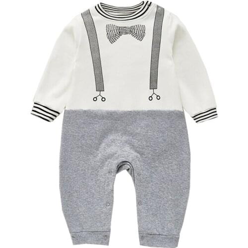 Baby Boy Romper 2021 Spring Kids Boys Clothes Long Sleeve 0-24m Infant Newborn Baptism Birthday Overalls Jumpsuit Baby Outfits