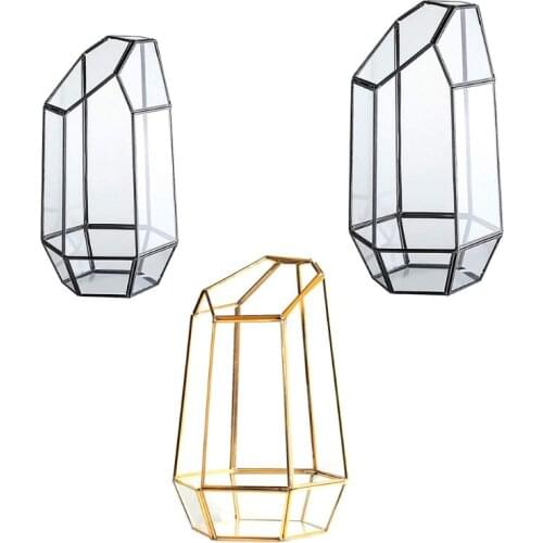 Indoor Tabletop Irregular Glass Geometric Air Plants Terrarium Box Desktop Display Planter Succulent Holder Flower Pot dropship