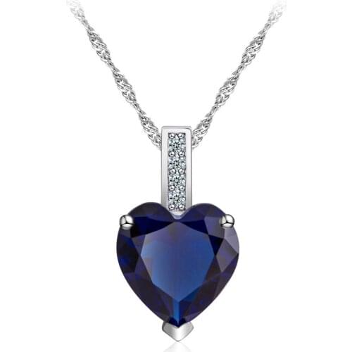 Crystal Heart Necklace For Women Girls Gifts Pendant Necklaces Silver Color Chain Girls Ladies Jewelry Decorations