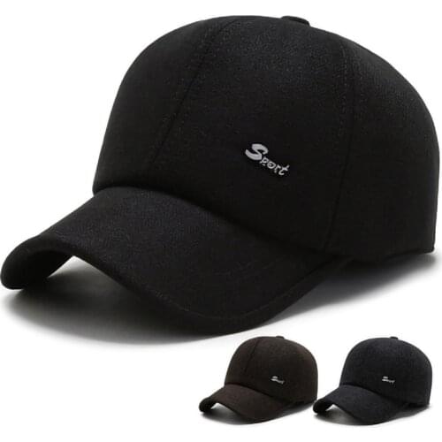 Mens Winter Keep Warm Ear Protection Hats Adjustable Baseball Cap Trucker Snapback Earflaps Cap Male Autumn Thicken Cotton Cap