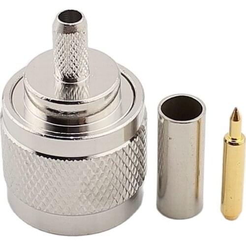 N-Type 50-3 RF Coaxial Connector N Male Connector for RG58 RG142 RG400 LMR195 RF Connector 1pcs
