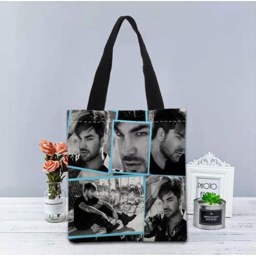New Custom Adam Lambert printed Handbag canvas tote bags shopping travel Casual Useful Shoulder Bag women bag