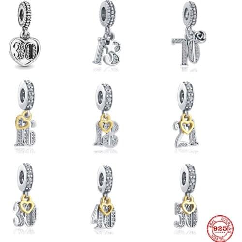 New arrival birthday celebration dangle charm diy Bead fit Original Pandora charms silver 925 for women jewelry accessories